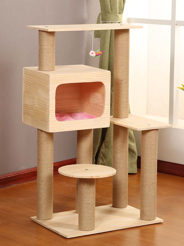 Melhor gato árvore pinho corda de cânhamo coluna escada gato casa quente brinquedo para gato 06-1165 www.gmtpet.net