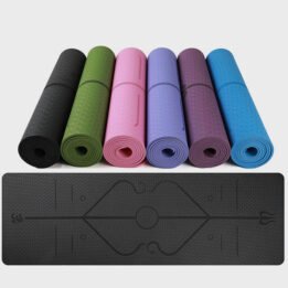 Eco-friendly Multifunction Beginner Yoga Mat With Body Line Thickened Widened Non-slip Custom TPE Yoga Mat www.gmtpet.net
