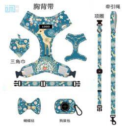 Pet harness factory new dog leash vest-style printed dog harness set small and medium-sized dog leash 109-0003 www.gmtpet.net