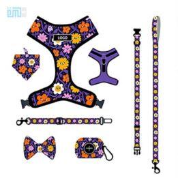 Pet harness factory new dog leash vest-style printed dog harness set small and medium-sized dog leash 109-0021 www.gmtpet.net