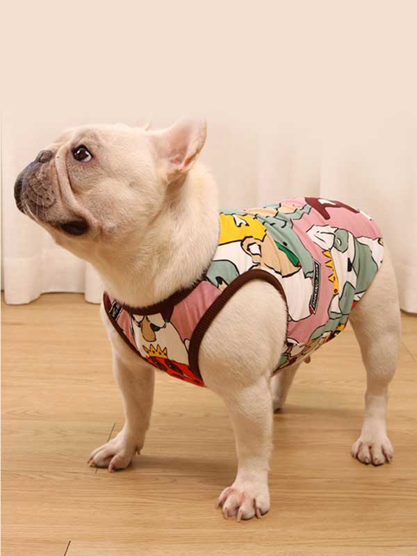 GMTPET французский весенне-летний тонкий жилет для собак, хлопковый жилет с рисунком толстой собаки, бульдога, мопса, 107-222038 www.gmtpet.net