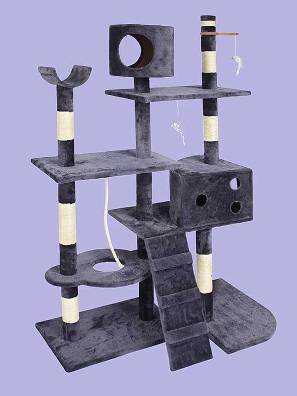 Четырехслойная фланелевая рама для кошек из сизаля, платформа для кошачьей комнаты, лестница для лазания, игрушка для мыши, кошачье дерево 06-0003 www.gmtpet.net