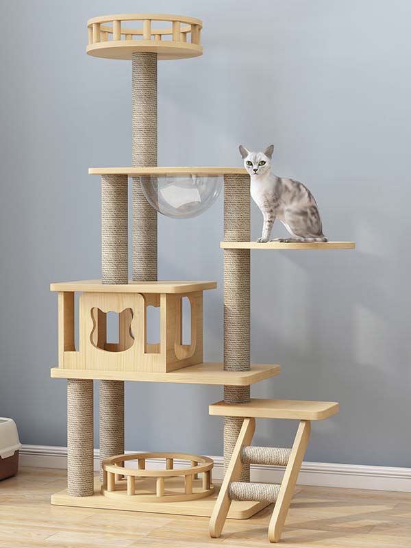 atacado-pinho-madeira maciça-placa multicamadas-cat-tree-cat-tower-cat-escalada-frame-105-218 www.gmtpet.net