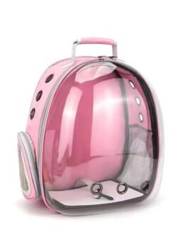 Transparent pink pet cat backpack with side opening 103-45053 www.gmtpet.net