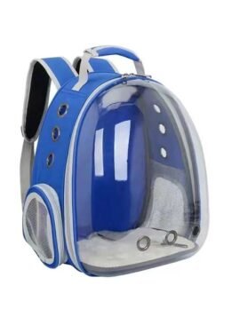 Transparent blue pet cat backpack with side opening 103-45055 www.gmtpet.net