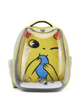 Yellow Transparent Breathable Cat Backpack Pet Bag 103-45078 www.gmtpet.net