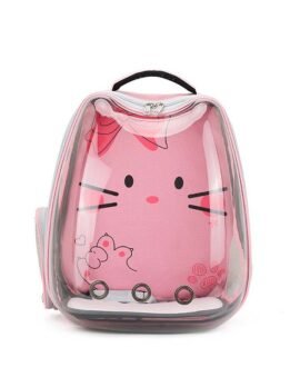 Pink Transparent Breathable Cat Backpack Pet Bag 103-45083 www.gmtpet.net
